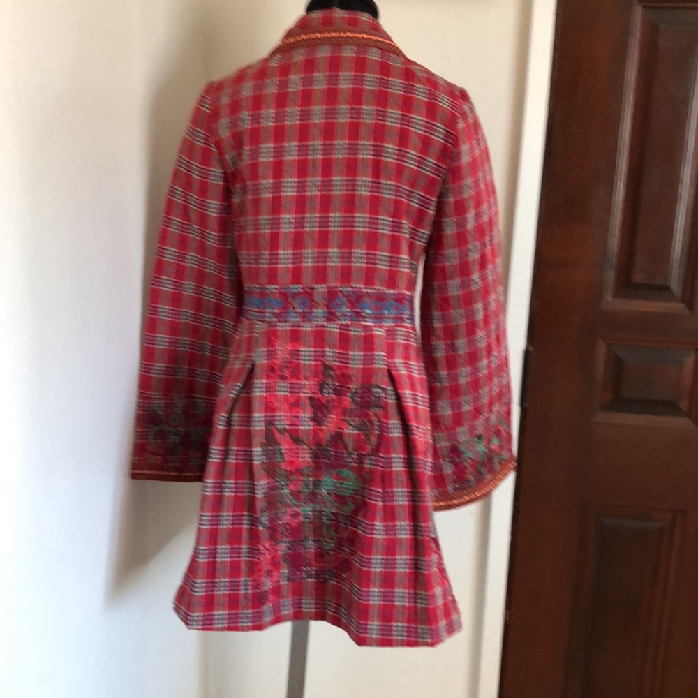 Retro embroidered plaid quilted jacket - Picture 2 of 5